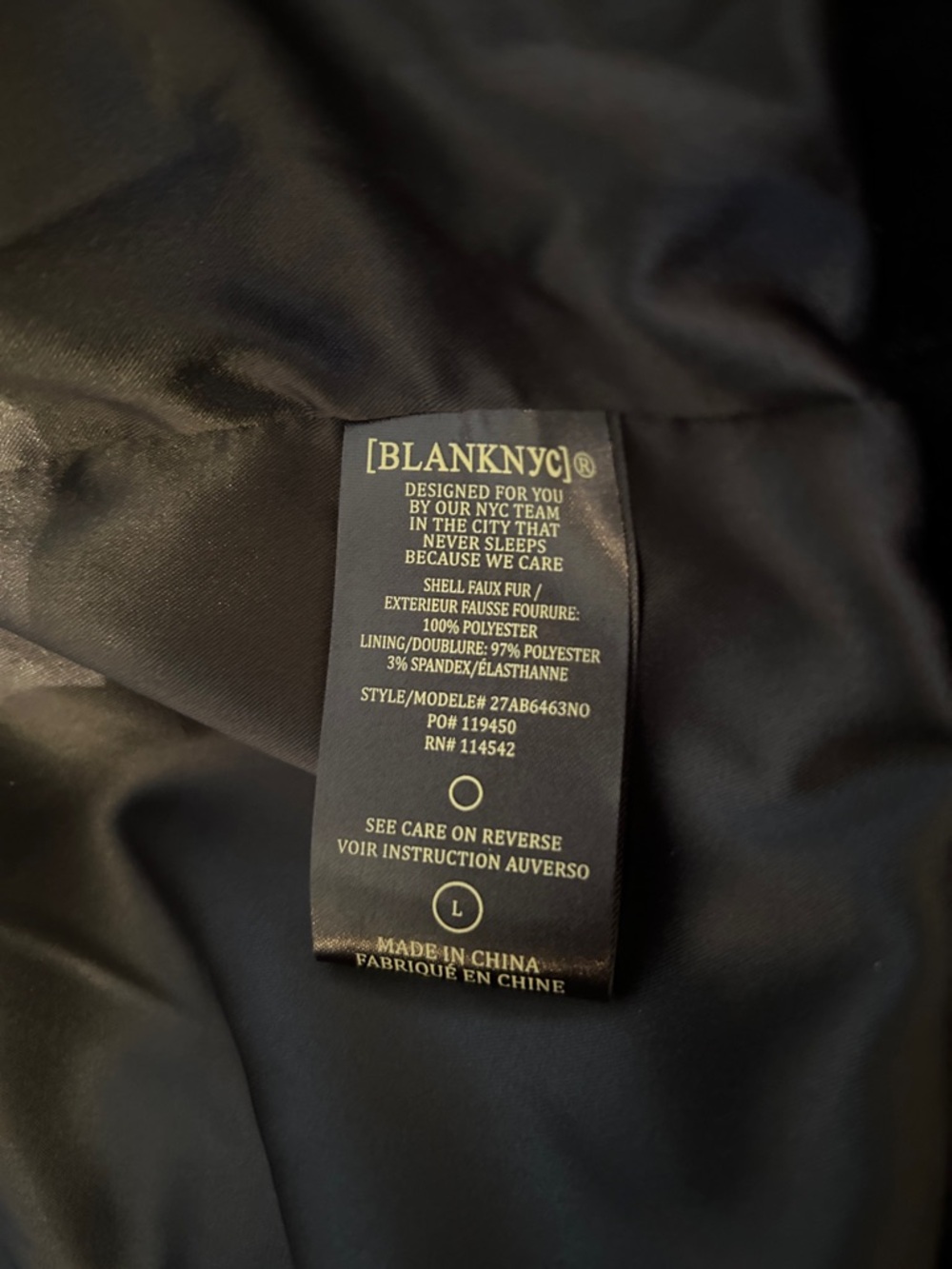 Blank NYC Black Faux Fur Teddy Jacket - Picture 5 of 6